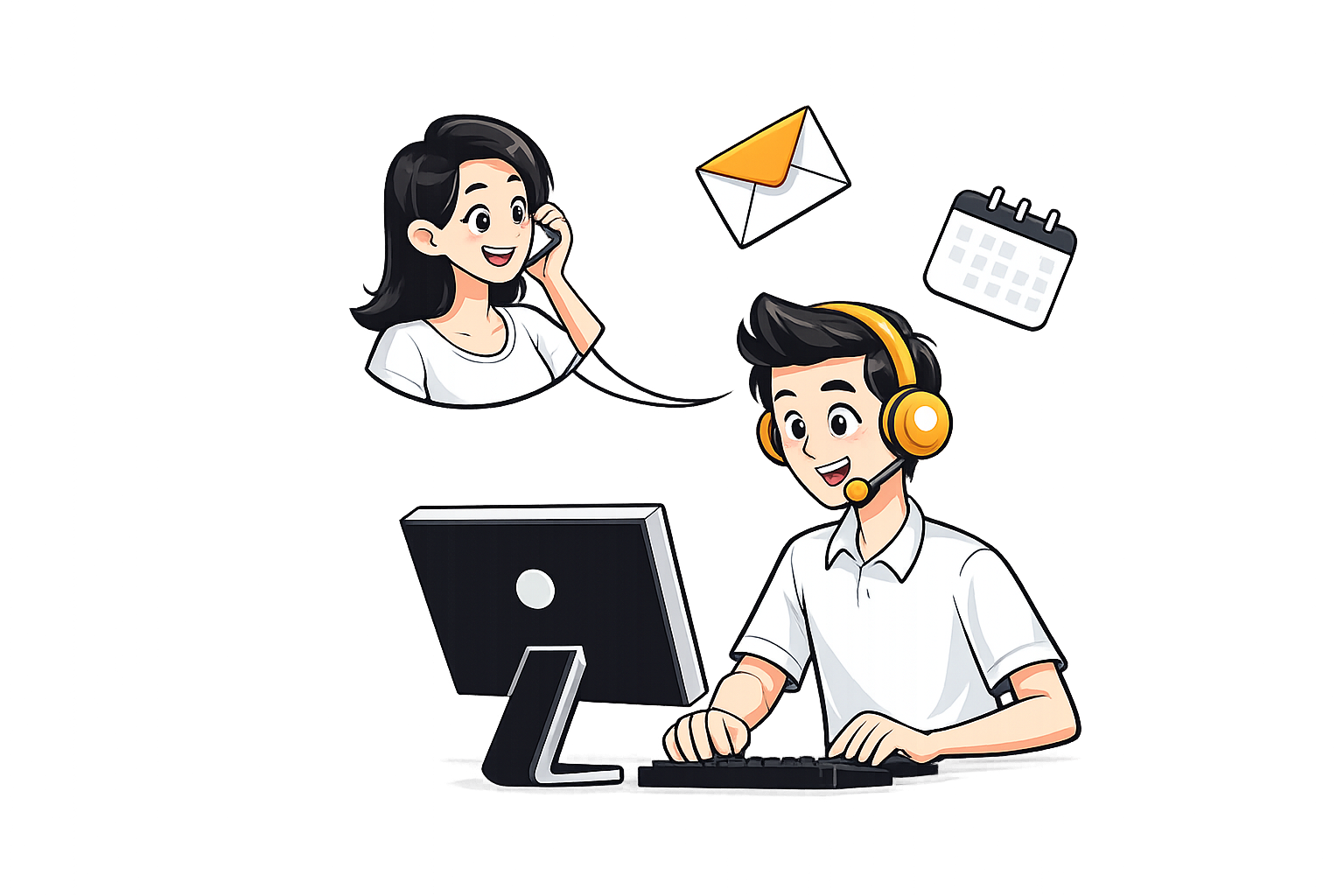 Customer support team illustration