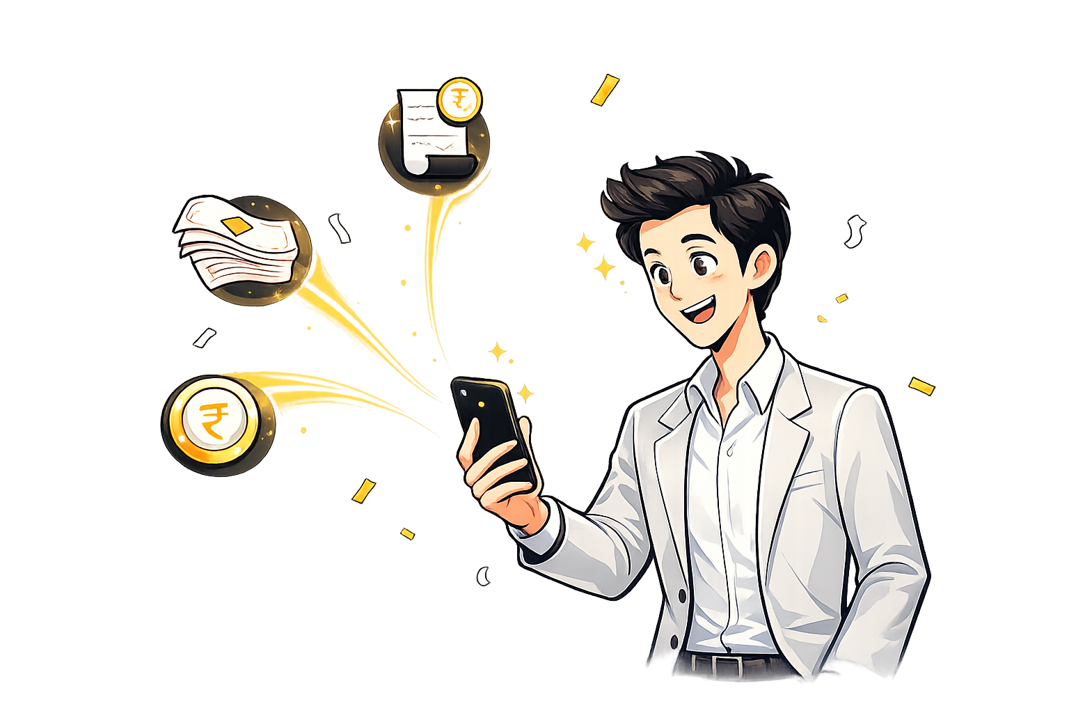Simple mobile payment control illustration